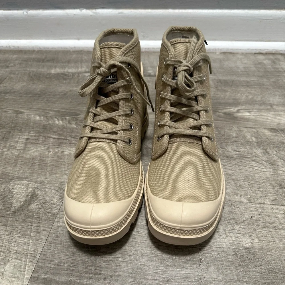 Palladium Women 7.5 Mens 6 Sand Shoes Ankle Canvas High Top Lace Up Trainers - Picture 6 of 12